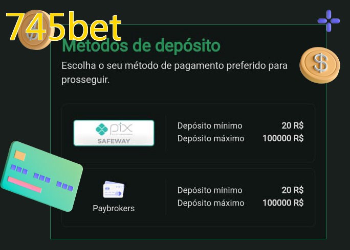 O cassino 745betbet oferece uma grande variedade de métodos de pagamento